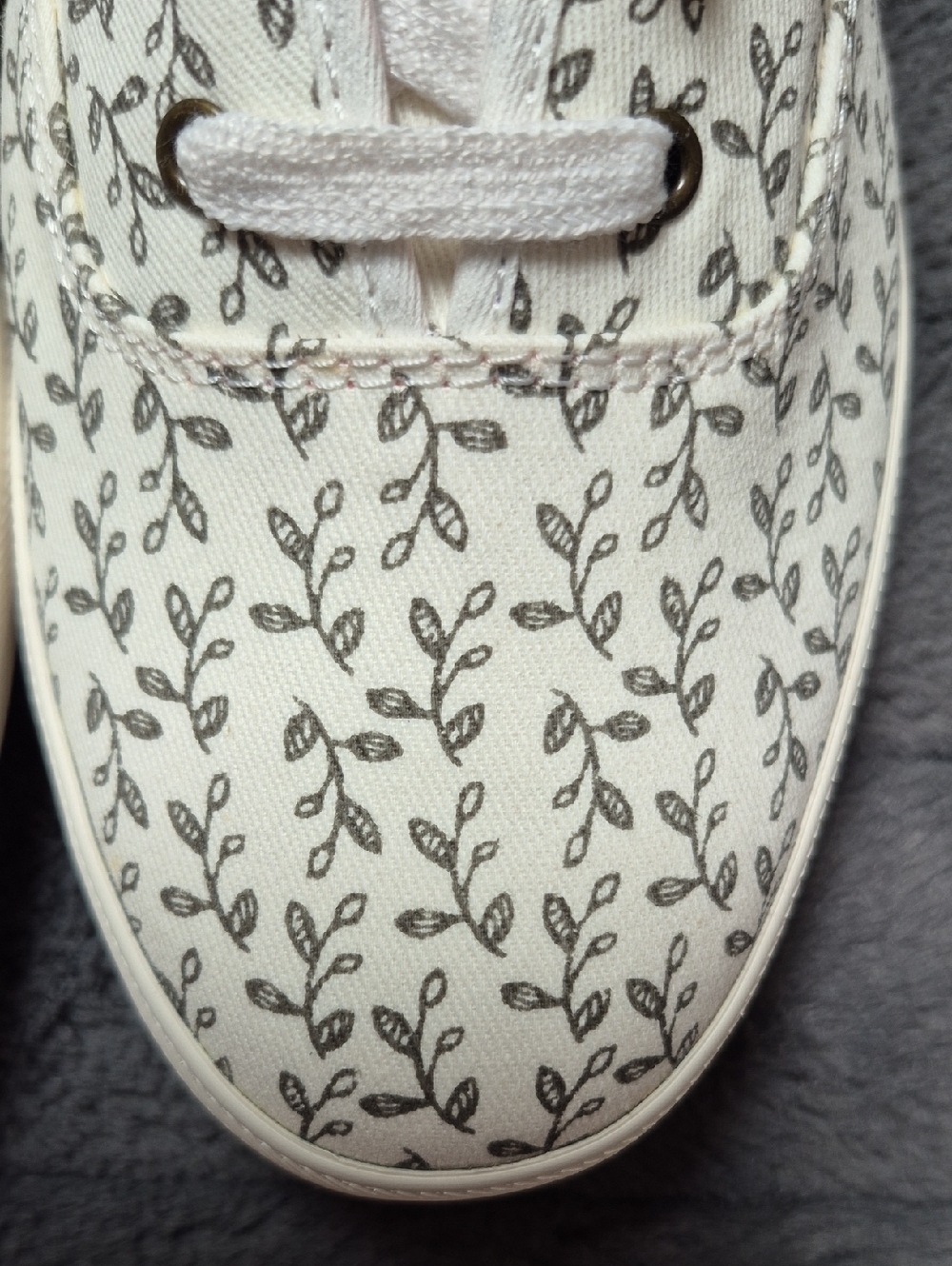 Keds Botanical Off White Sneakers with Leaf Print, & 2 Laces, New In Box - Picture 12 of 13